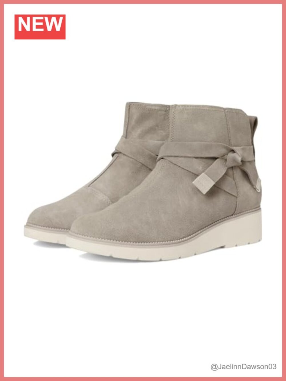 Women's Suede Ankle Booties with Low Wedge Heel Water Repellent